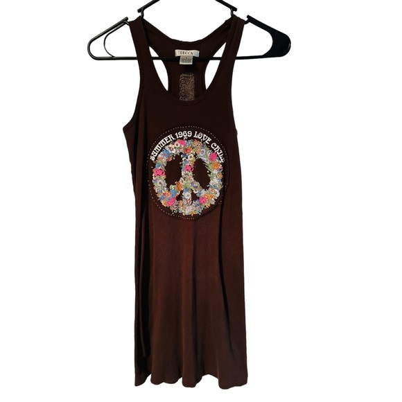 Lucca Dress Anthropologie Summer 1969 Love Child Festival Boho Brown Women’s - Picture 1 of 6